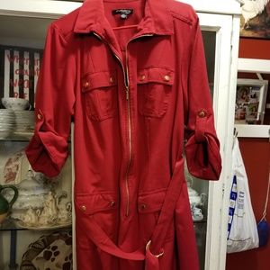 Red Dress with  4 Pockets Belt 18W